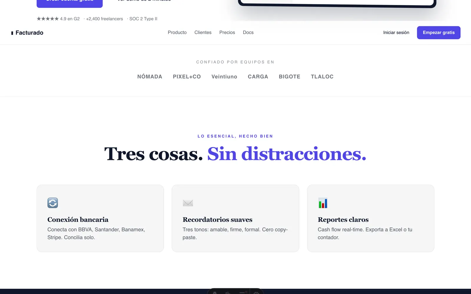 SaaS preview section